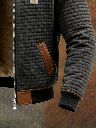 DUCHÊNE BORDEAUX™ | BLOUSON TEXTURÉ À COL HAUT STRUCTURÉ