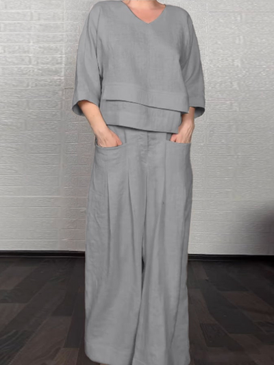 Renaya - Ensemble Décontracté en Coton-Lin