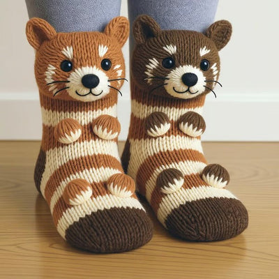 Louna™ | Chaussettes Peluche Douces à Motifs d’Animaux