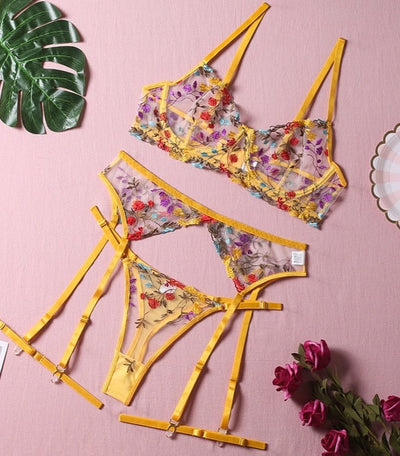 Daisy | Ensemble de Lingerie Française 3 Pièces