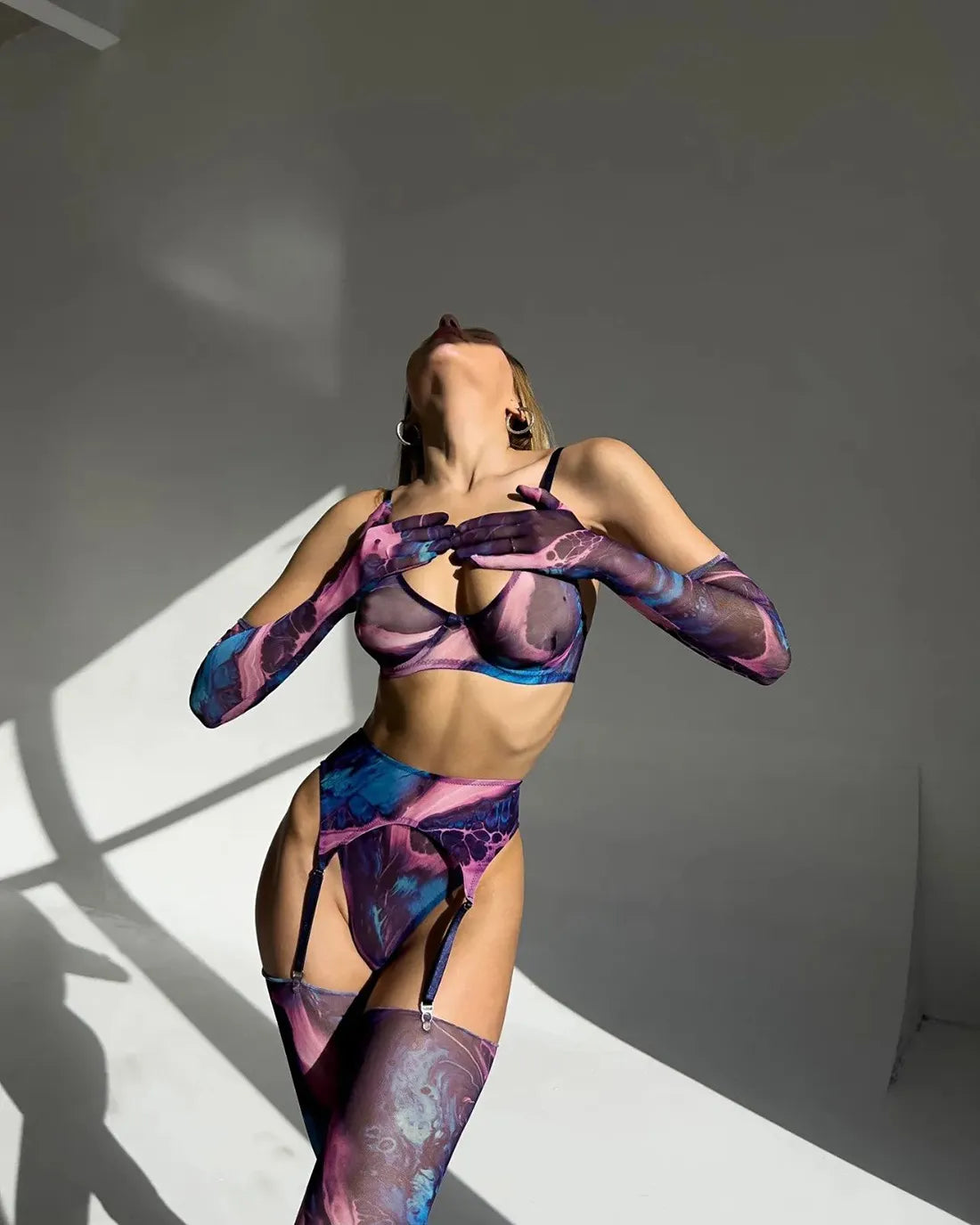Serena | Ensemble de Lingerie Tie-Dye 5 Pièces