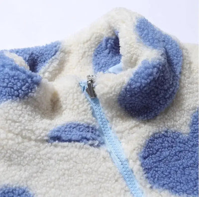 Ariane™ | Veste Réversible Douce à Motifs Cœur