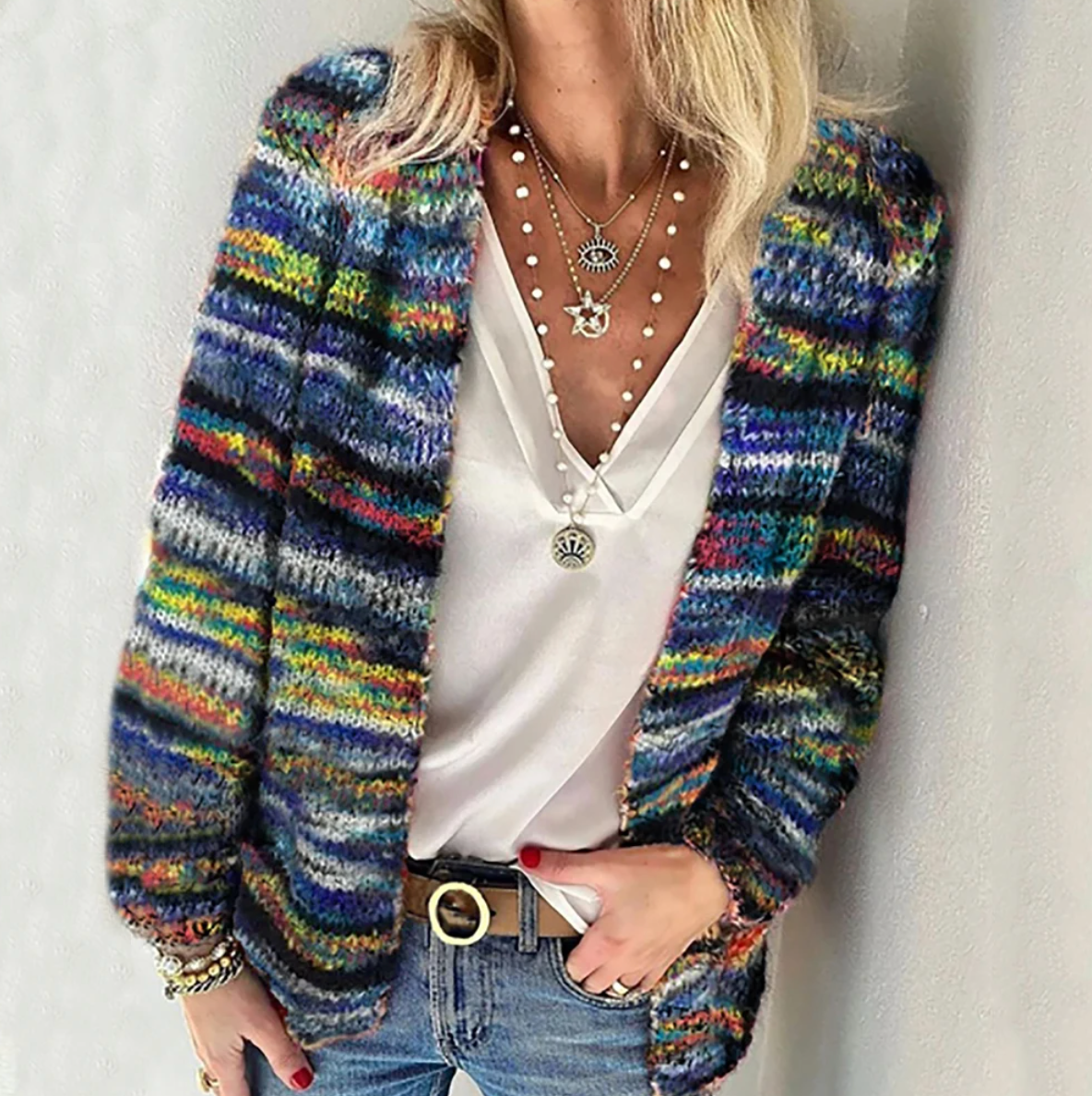 Cleo - Élégant Cardigan Multicolore