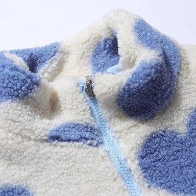 Ariane™ | Veste Réversible Douce à Motifs Cœur