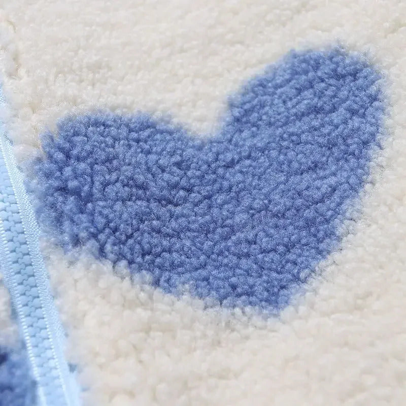 Ariane™ | Veste Réversible Douce à Motifs Cœur