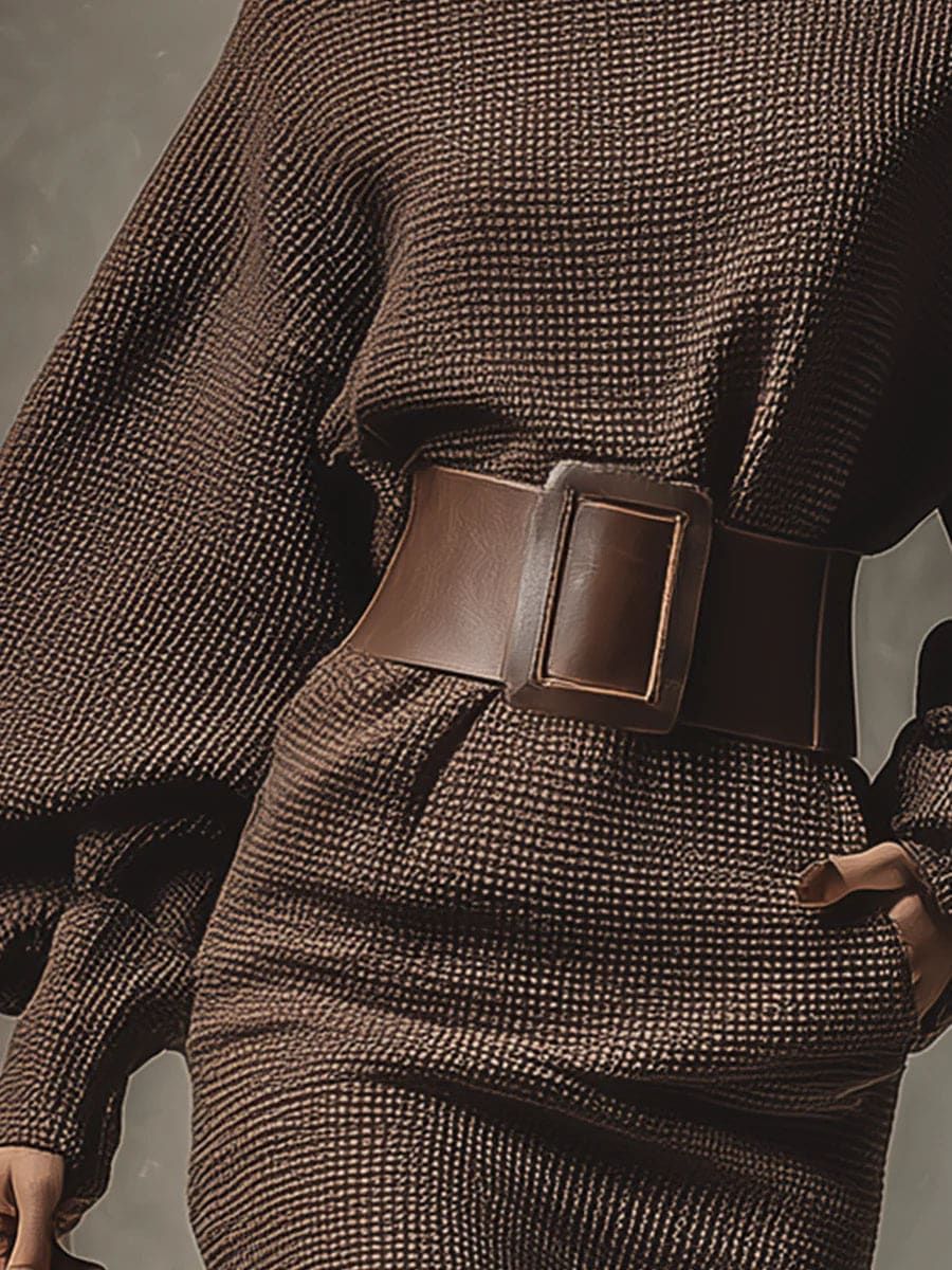 Célestine™ | Robe Maille Courte à Ceinture Sculptante